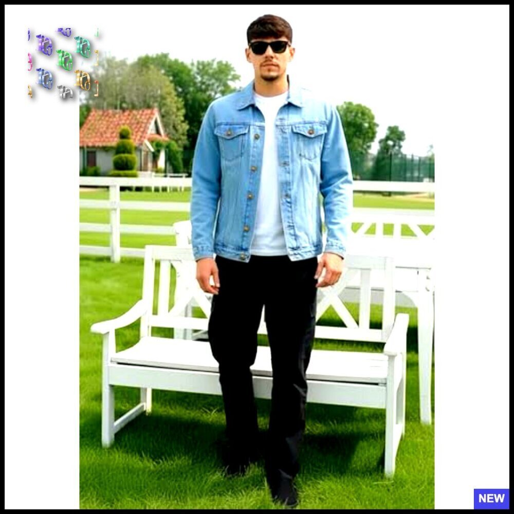 Vintage Denim Jacket Regular Fit Button Down Trucker Style Casual Outerwear - Picture 2 of 7